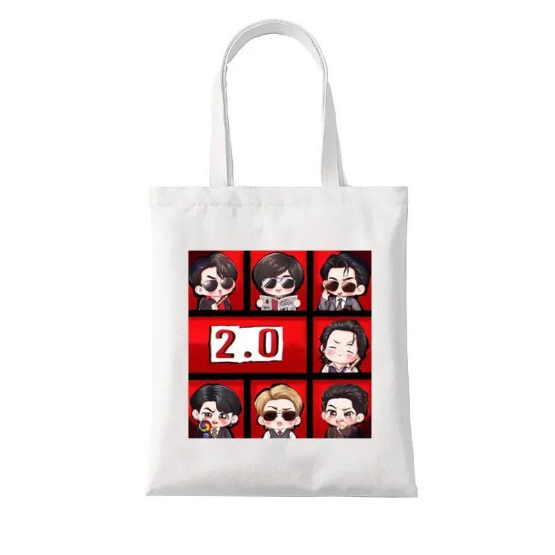 sacs en toile blanche arirang world tour 2026, sac fourre-tout pliable, sac à main de grande capacité, sac de shopping multifonctionnel, cadeau pour fans kpop