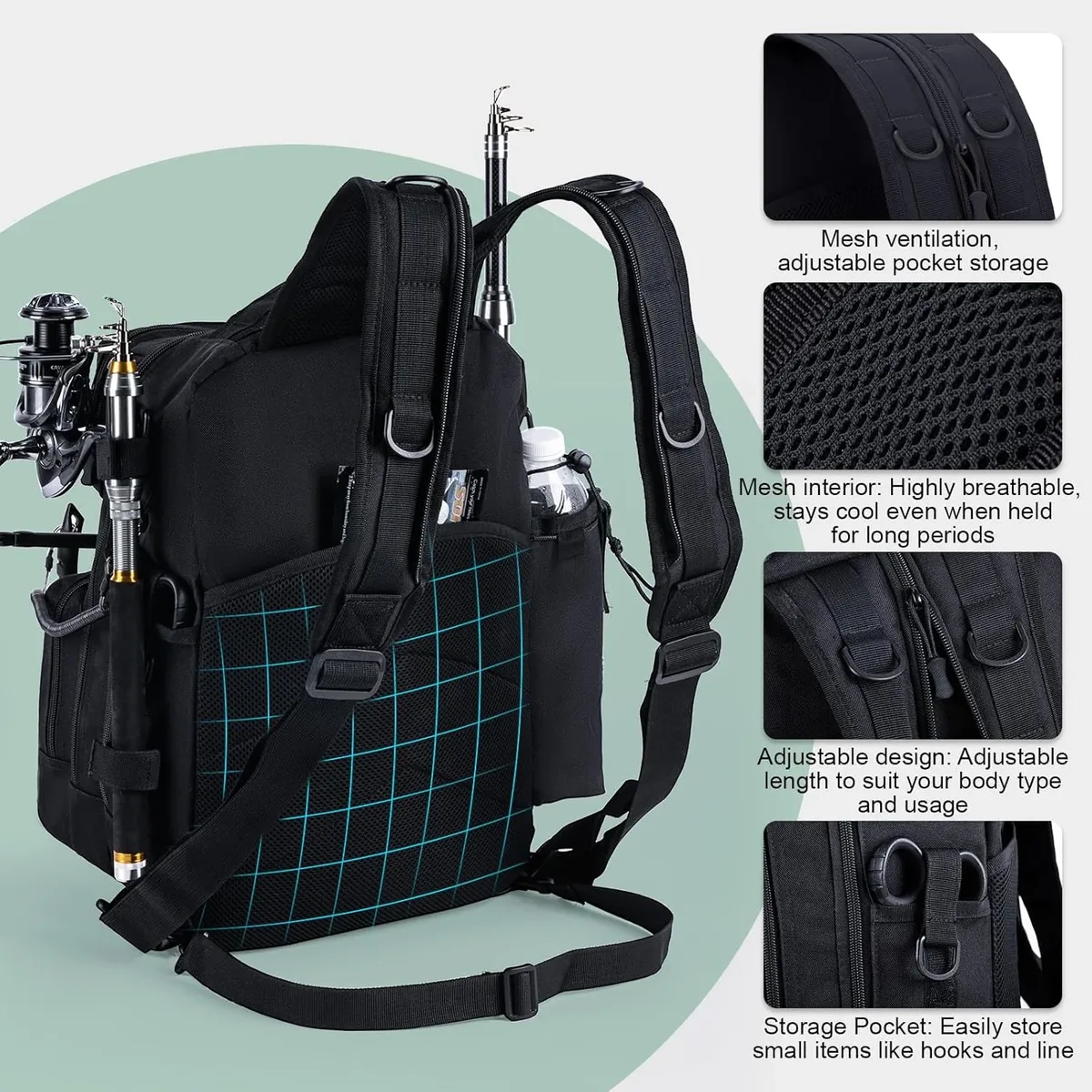 sac à dos tactique goture, style sac à dos, imperméable, nylon 600d, grande capacité, randonnée, camping, voyage, sac de plein air