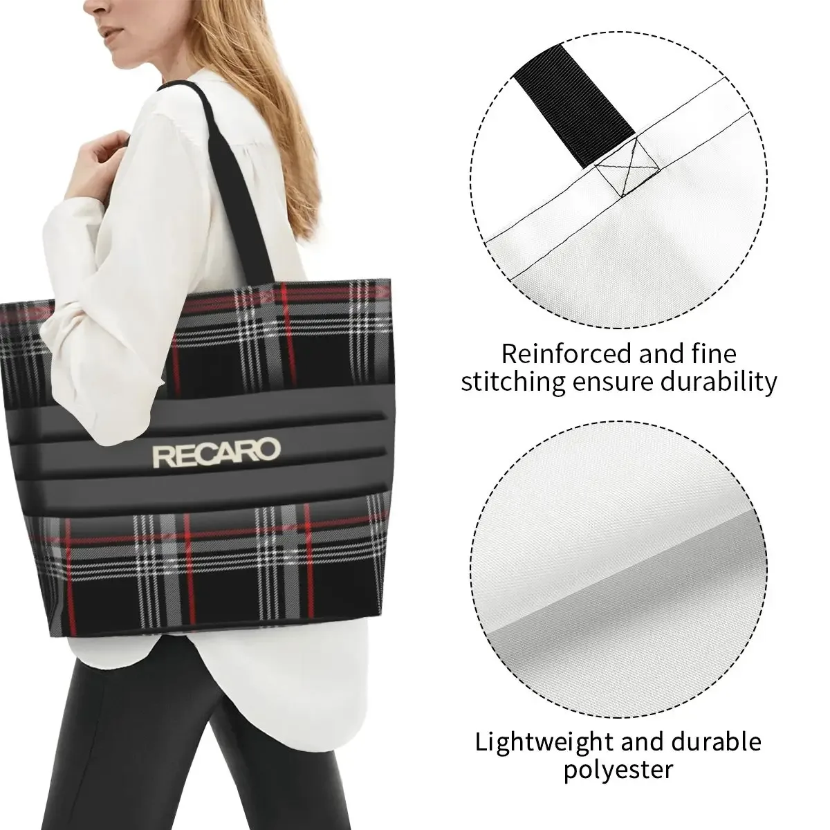 sacs fourre-tout en toile avec logo personnalisé pour femmes, sacs à provisions durables, grande capacité, épicerie