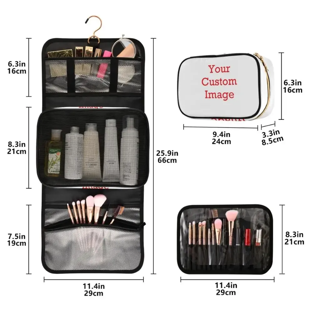 trousse toilette cosmétique oxford patchwork blanc noir poignée transparente poches élastiques maquillage femmes voyage