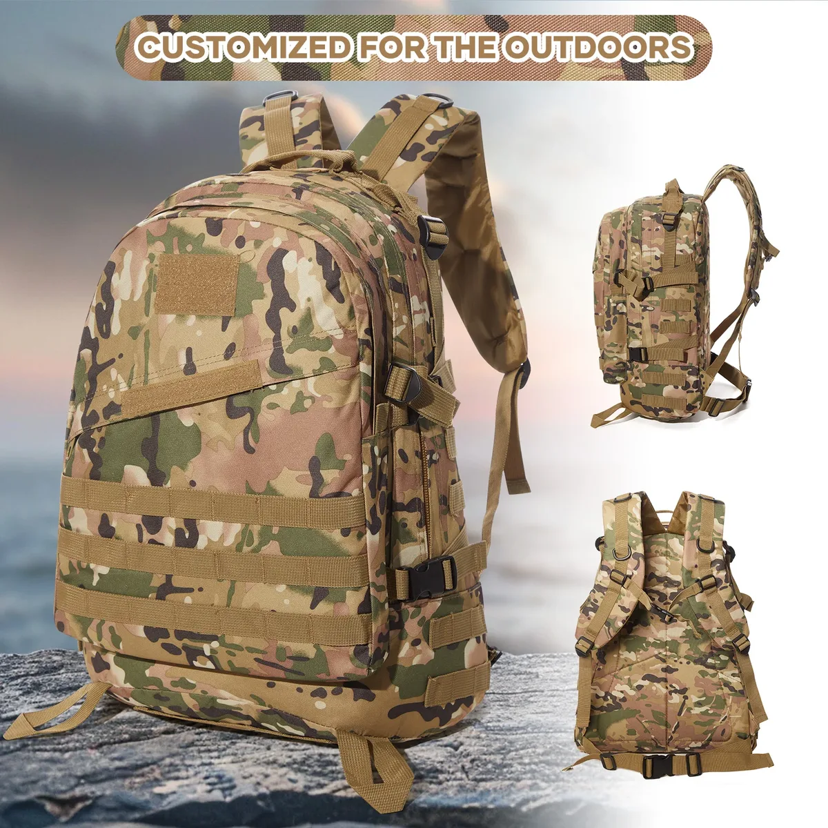 40l sacs à dos tactiques militaires molle armée assaut pack sacs à dos imperméables avec patch 3 jours bug out sac randonnée trekking sac à dos