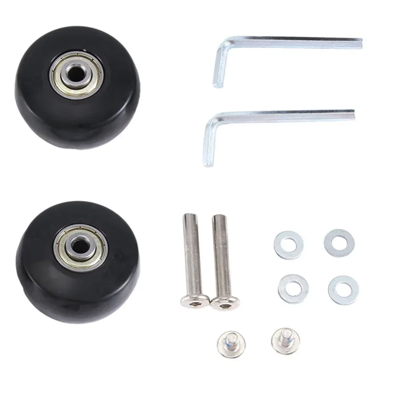 roues remplacement valise plastique pu ecologique noir diametre cinquante millimetres largeur vingt quatre millimetres silencieuses durables travail pratique installation facile accessoires inclus