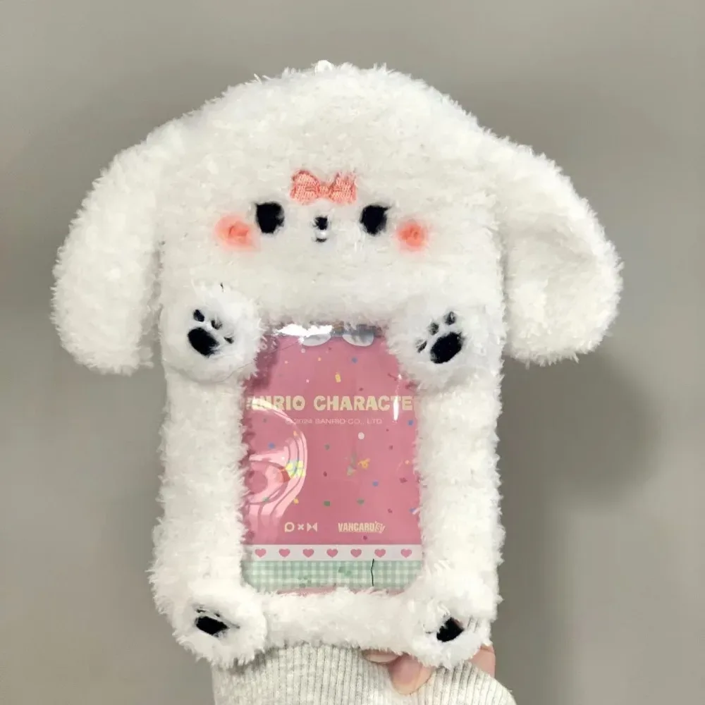 étui à cartes photo en peluche, mignon, dessin animé, lapin, chien, chat, porte-cartes, portable, ins, porte-cartes, étudiants, idole, photos, housse de protection