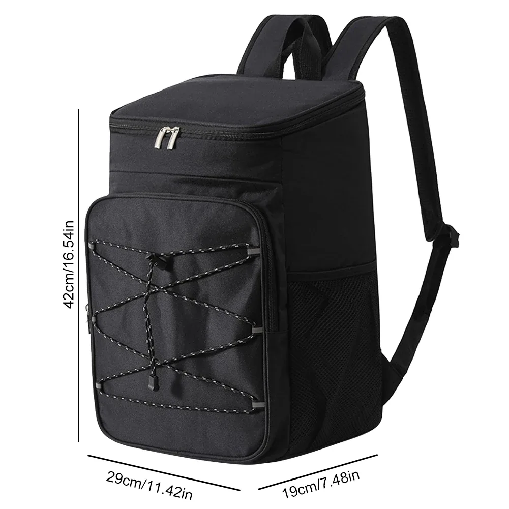 grand sac à dos isotherme pour pique-nique, sac isotherme thermique, sac à bière de plage, sac à fermeture éclair, sacs à bento à clics de camping, 24l