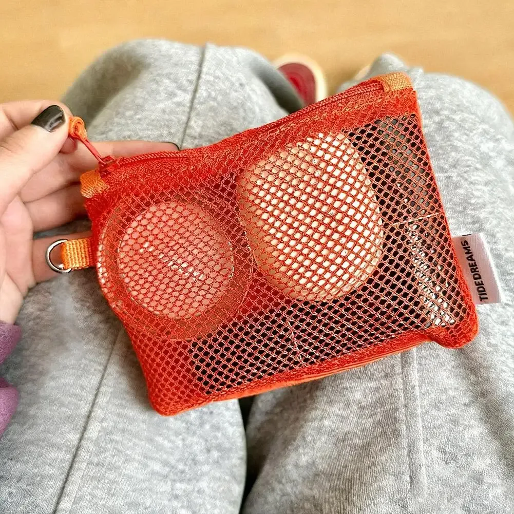 sacs de rangement en maille double couche, trousse de maquillage portable de voyage avec fermeture éclair, mini organisateur de cosmétiques et articles de toilette, sac simple pour papeterie