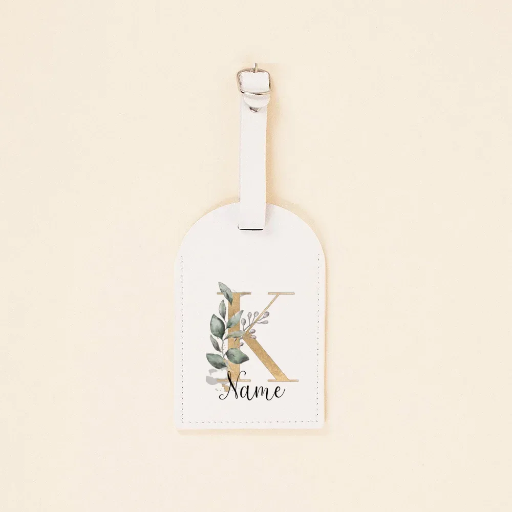 étiquette de bagage en cuir pu personnalisée initiale avec nom étiquette d'identification de valise étiquettes de sac à bagages accessoire de voyage cadeaux de mariage
