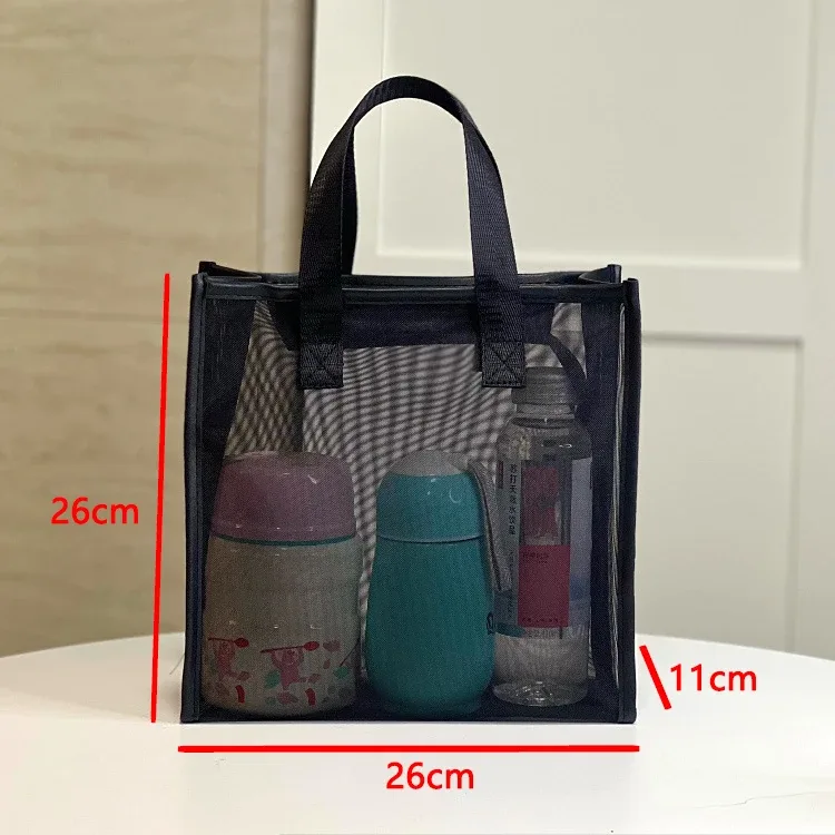 sac en maille avec logo personnalisé, trousse de maquillage à main, trousse de toilette, fitness, yoga, sac de transport pour maman, magasin de shopping