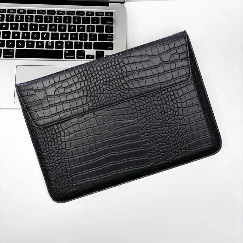 sacs pour ordinateur portable en cuir de crocodile pu avec nom personnalisé pour macbook pro 13, étui air retina 15, housse d'ordinateur pour coque huawei, livraison directe