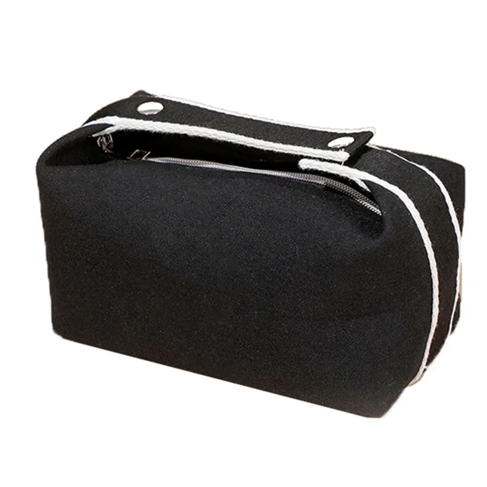 Sac de rangement cosmétique multifonctionnel de grande capacité, sac de toilette en toile à porter à la main, pochette de maquillage portable, rangement cosmétique