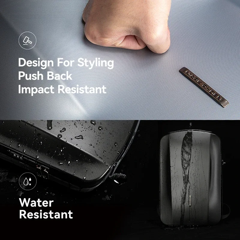 sac à dos rigide pour homme mark ryden, sacoche pour ordinateur portable 17,3 pouces avec serrure tsa, chargement usb, résistant à l'eau, pour les déplacements professionnels
