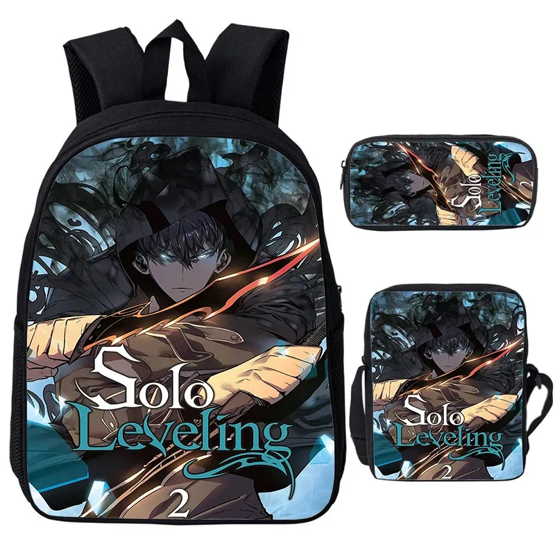 solo nivellement igris enfant sacs à dos sac à bandoulière trousse à crayons 3 pièces ensemble grande capacité sacs d'école pour garçons filles voyage sacs à dos