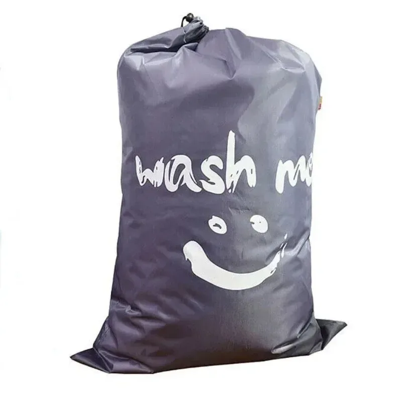 sac à linge imprimé smiley, sac de rangement, sac pour vêtements sales à cordon