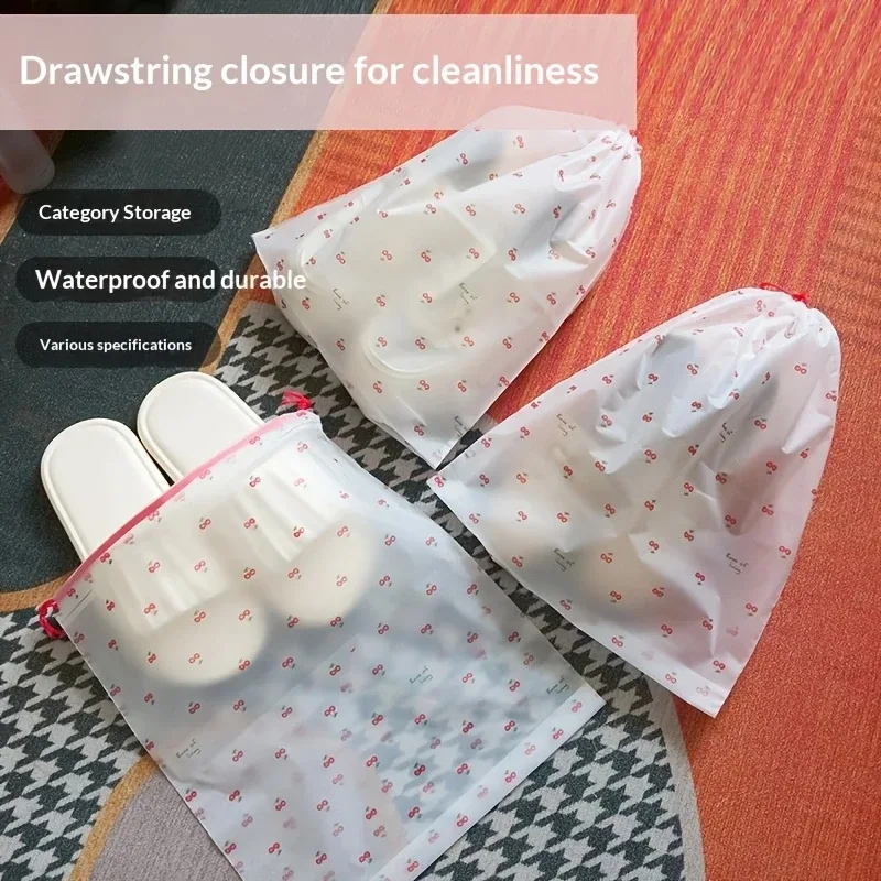 sac de voyage pour chaussures 8cherry – conception avec fermeture à cordon, sac de rangement transparent pour vêtements avec fermeture à cordon. cordon de serrage durable