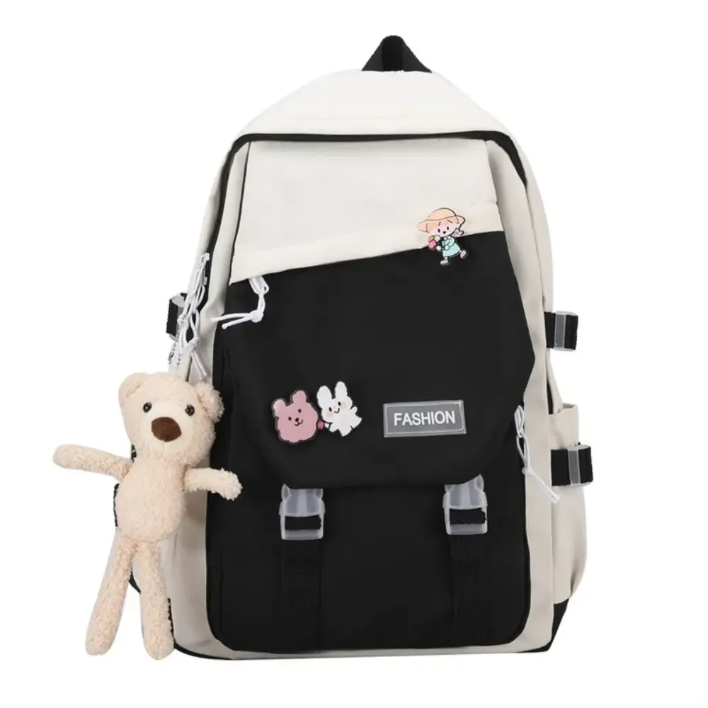 sac à dos multifonctionnel en nylon imperméable de grande capacité, cartable d'école pour garçon et fille