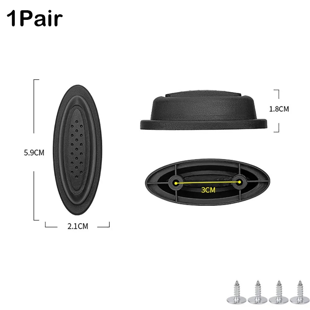 pieds de support en plastique noirs pour bagages avec vis – supports de fond de valise universels