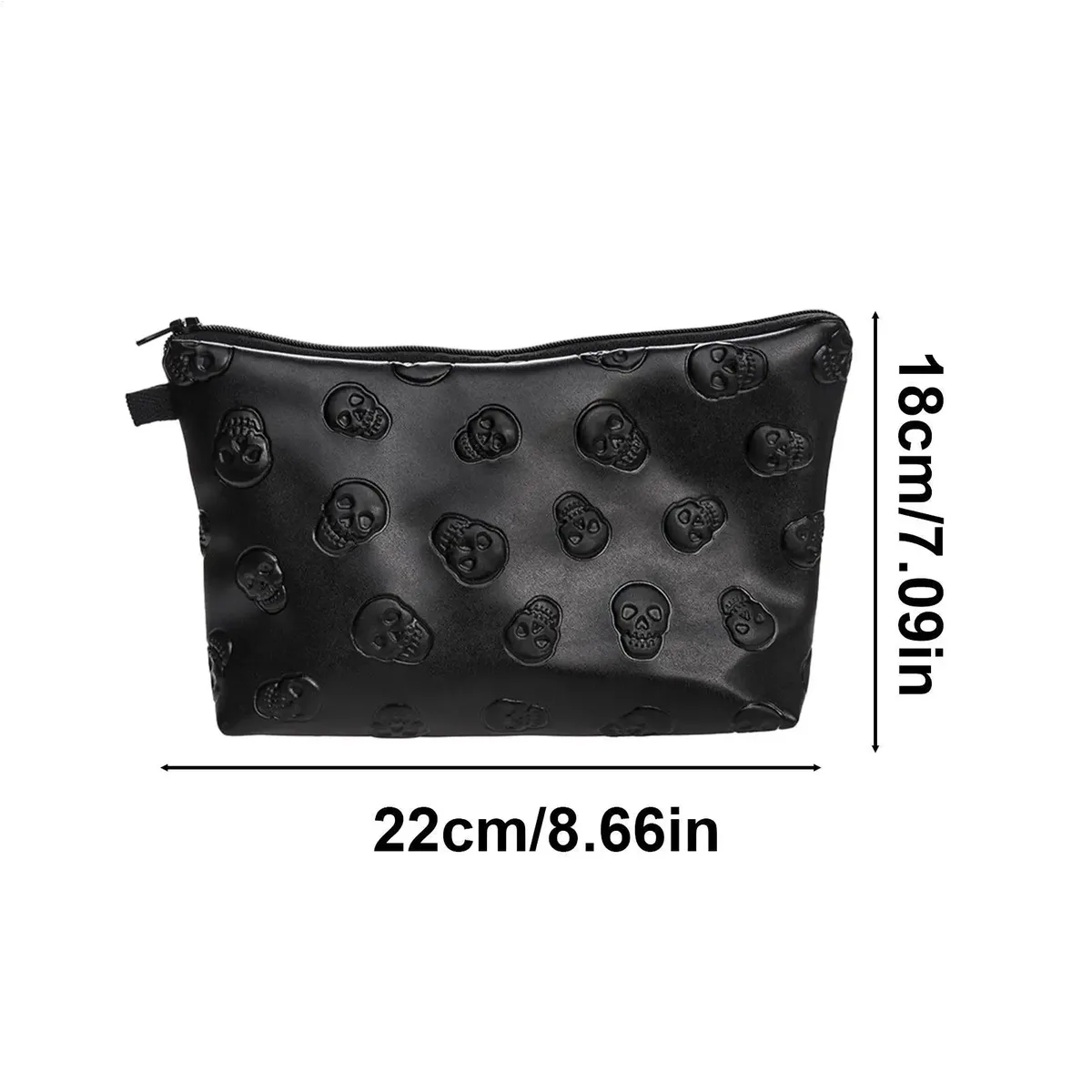 sac à cosmétiques en cuir pu imperméable, 1 pièce, sac de maquillage en cuir pu noir, organisateur de voyage pour cosmétiques, trousse de toilette
