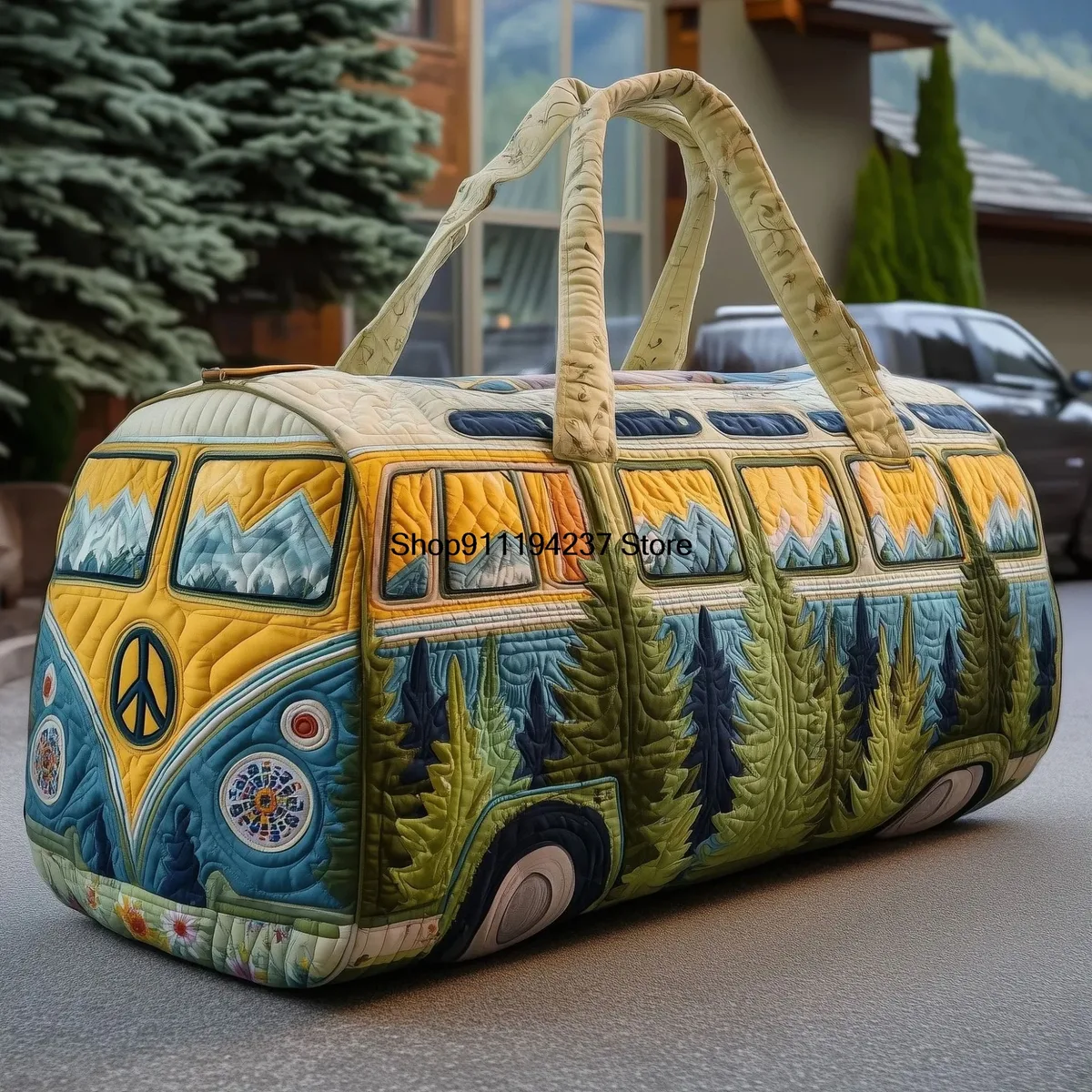 nouveau modèle de sac de voyage matelassé 3d hippie vibe