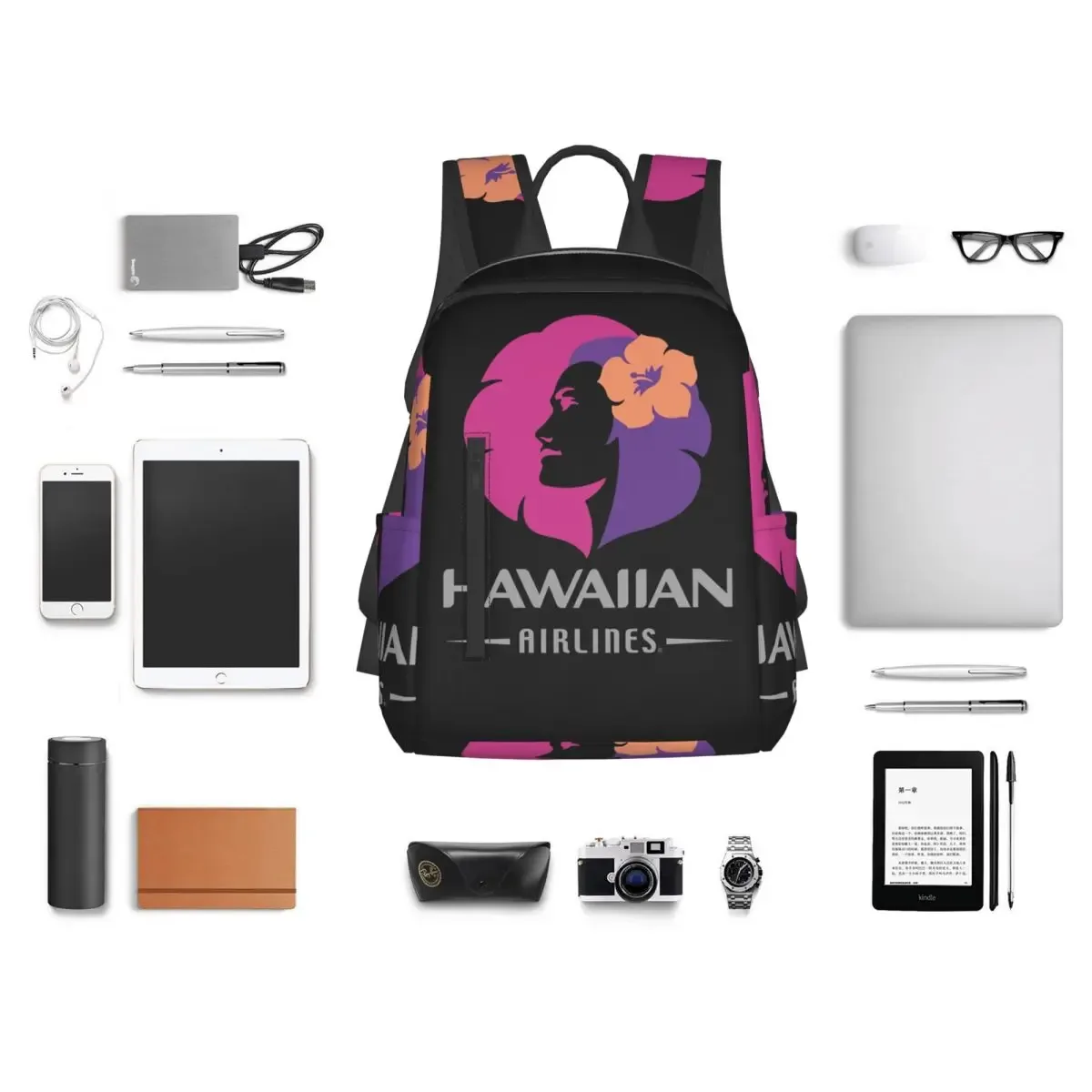hawaiian airlines herc travel – sac à dos pour garçons et filles, sac d'école, sacs à bandoulière pour hommes et femmes, soldes de fin d'été