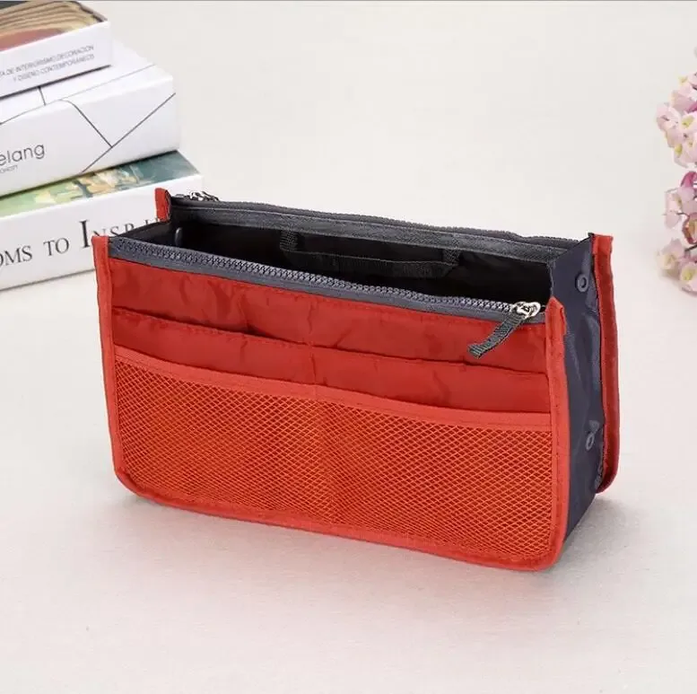 organisateur insérer sac femmes nylon voyage insérer organisateur sac à main sac à main grande doublure dame maquillage cosmétique sac pas cher femme fourre-tout