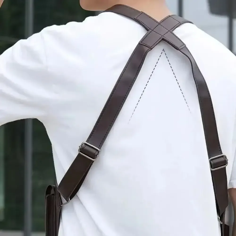 sac de poitrine rétro antivol multi-poches en cuir avec sangle dissimulée, sacoche multifonction pour téléphone portable, idéal pour la chasse