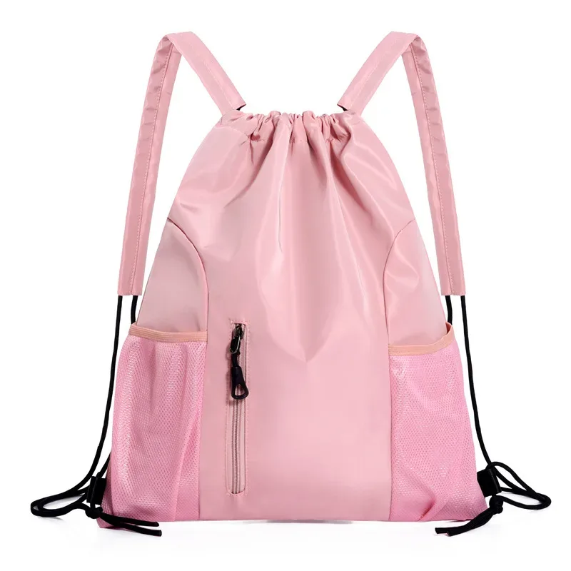 sac à dos oxford à cordon de serrage, grande capacité, couleur unie, décontracté, pour la gym, l'école, sac à dos multifonctionnel