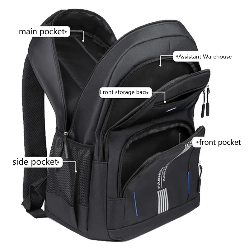 sac à dos de style neutre pour hommes et femmes, adapté aux voyages d'affaires et aux cartables pour étudiants, avec plusieurs couches de poches