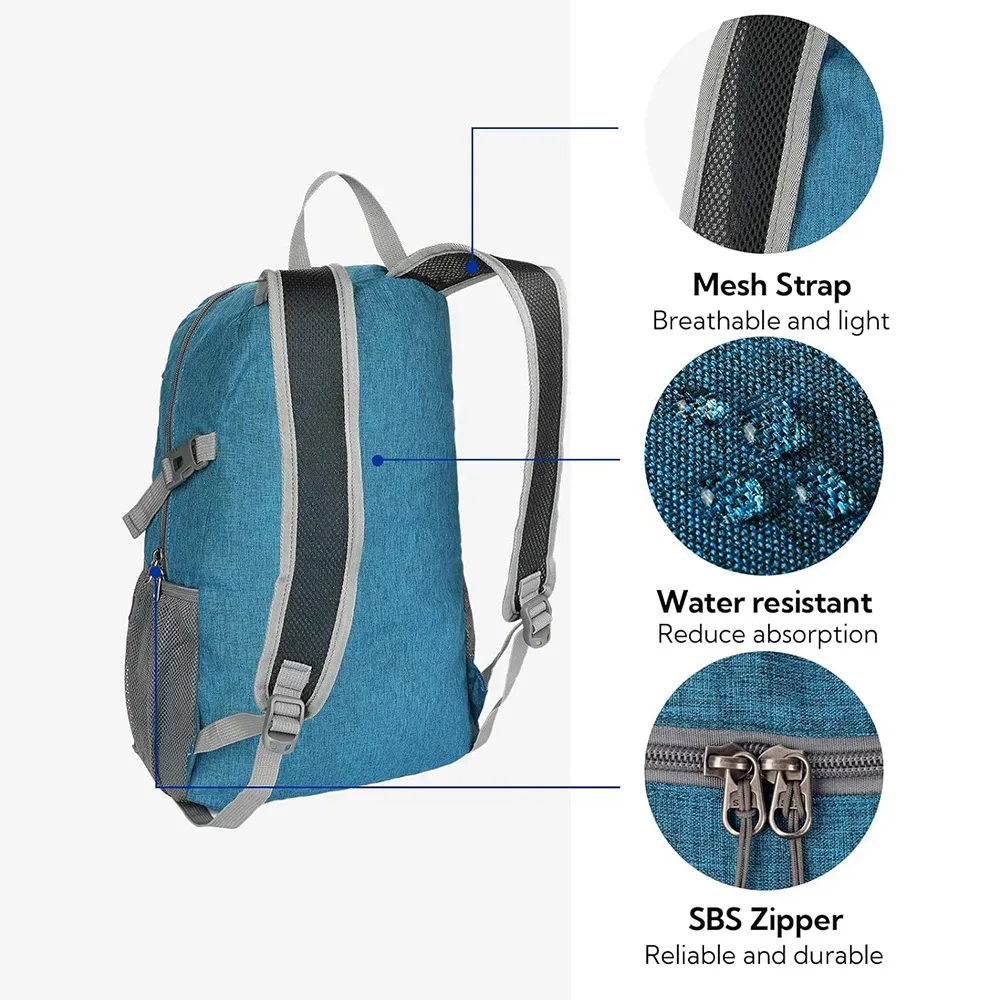 waterfly petit sac à dos léger pliable 20l ultra léger pliable voyage randonnée camping sac à dos sac de jour pour homme femme