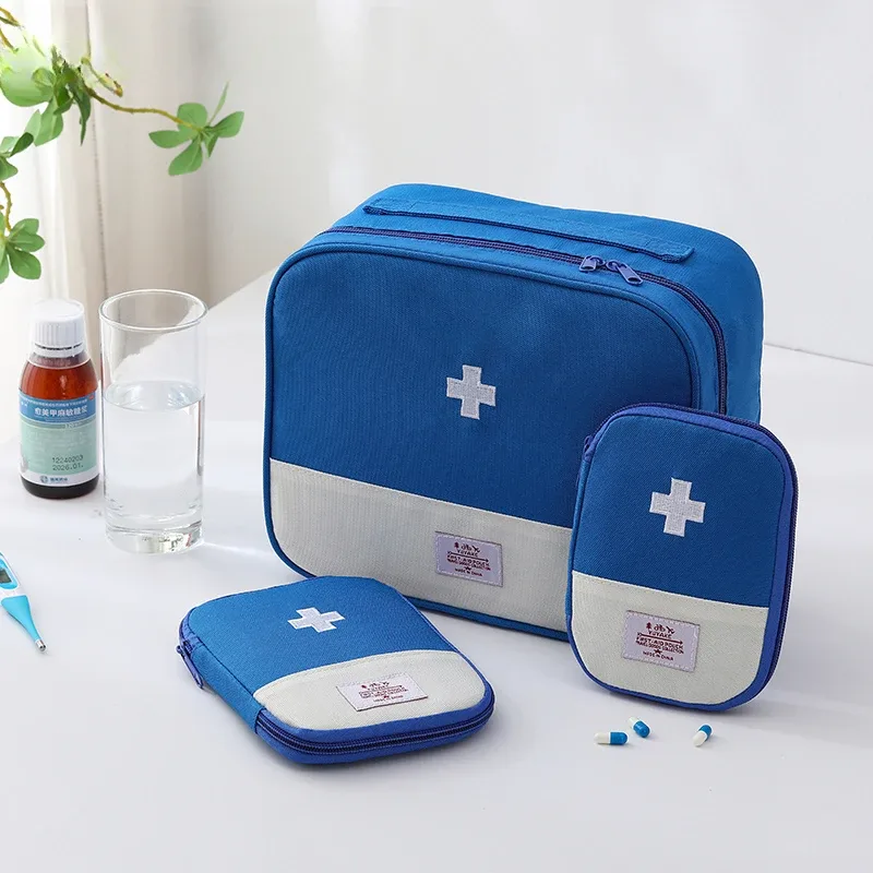 organisateur voyage tissu oxford bleu croix médicale motif camping rangement domicile sac polyvalent multifonctionnel
