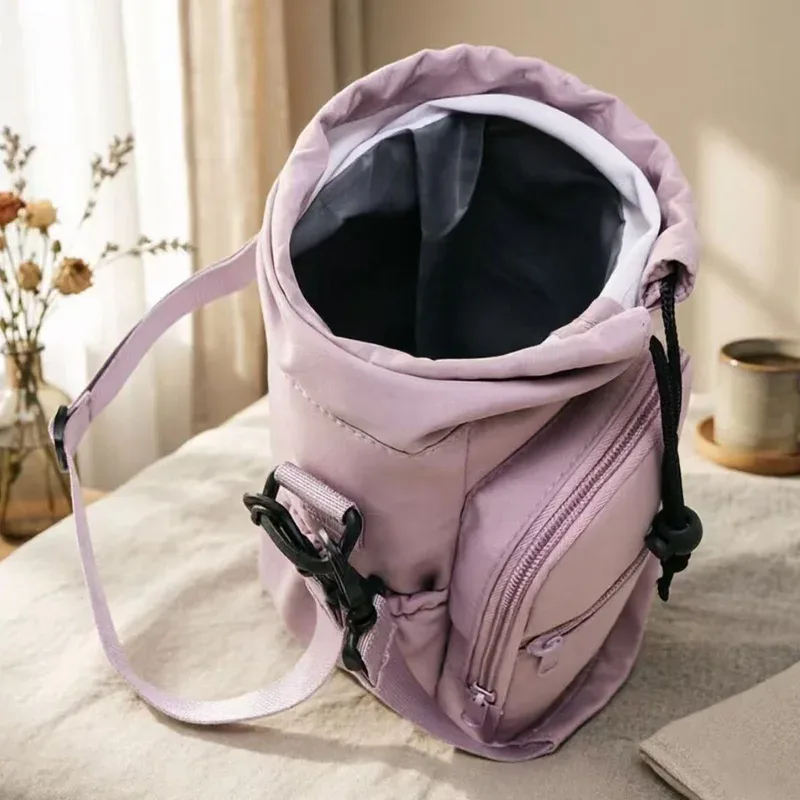 sac à bouteille d'eau portable avec sangle réglable, tasses thermiques, housse de protection isolée, poche pour téléphone, sac de voyage pour sports de plein air