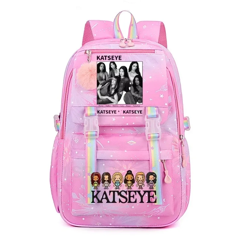 sac à dos kpop katseye pour femmes, sacs d'école multifonctionnels de grande capacité, sac à dos pour adolescents et étudiants, sac de voyage pour fans de mode