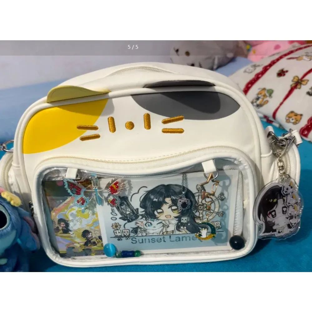 sac à dos ita bag y2k coréen kawaii pour femmes, en pu, avec poche transparente, esthétique, pour filles, à porter à l'épaule ou en bandoulière