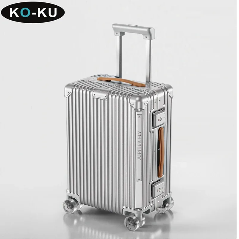 KO-KU 18/20 pouces bagage à main sur roues silencieuses et cadre en aluminium 24/28 pouces chariot d'affaires valise de voyage serrure TSA