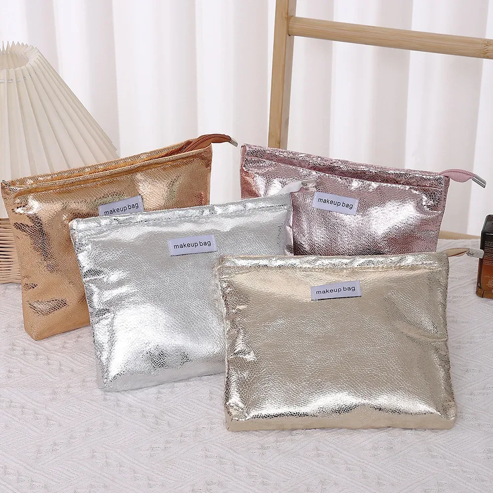 grand sac à cosmétiques à paillettes pour femmes, portable, étanche, fermeture éclair, sac de maquillage, voyage, lavage, organisateur de maquillage, trousse de beauté
