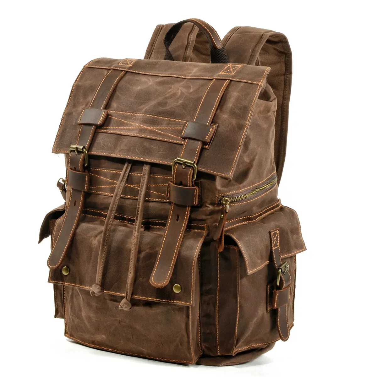 sac à dos en toile vintage sac à dos en toile de cuir sac à dos fourre-tout pour ordinateur portable 15 pouces sacoche academy sac de randonnée à bandoulière