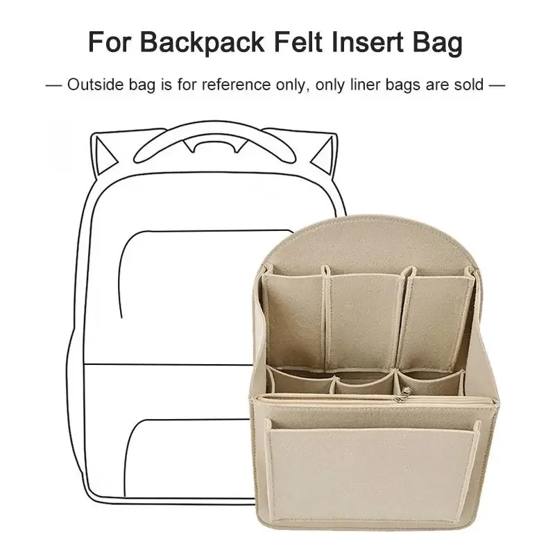 sac intérieur en feutre grande capacité, organisateur de sac à main, insert de rangement portable pour voyage, pochette pour sac à dos, sac à bandoulière, sac à main