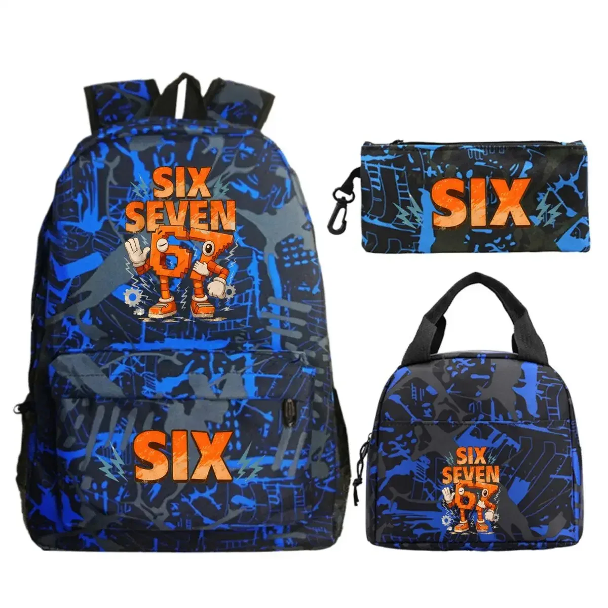 lot de 3 sacs à dos imprimés 67 six seven, style simple, légers, pour garçons et filles, sacs d'école amusants avec le numéro 67, sacs de voyage, mochilas