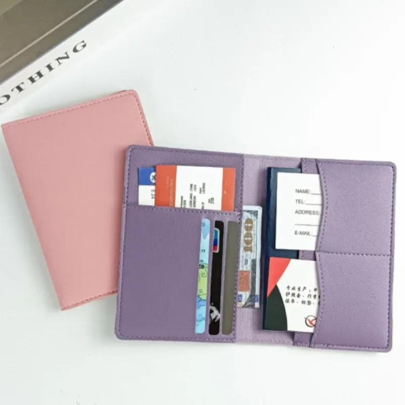 porte-passeport multifonctionnel, ensemble de protection, porte-passeport en cuir pu, porte-cartes, portefeuille de voyage
