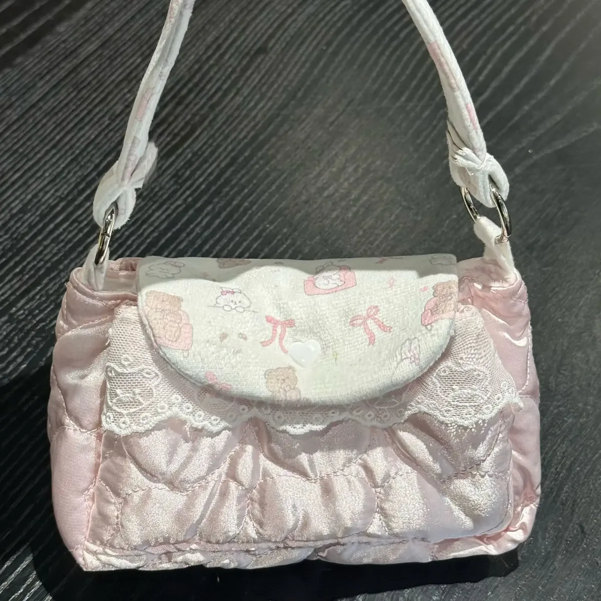 pochette de rangement 3 couches motif ours mignon, style ins, haut de gamme, faite main en coton et lin, organiseur de voyage multifonctionnel, trousse de maquillage diy