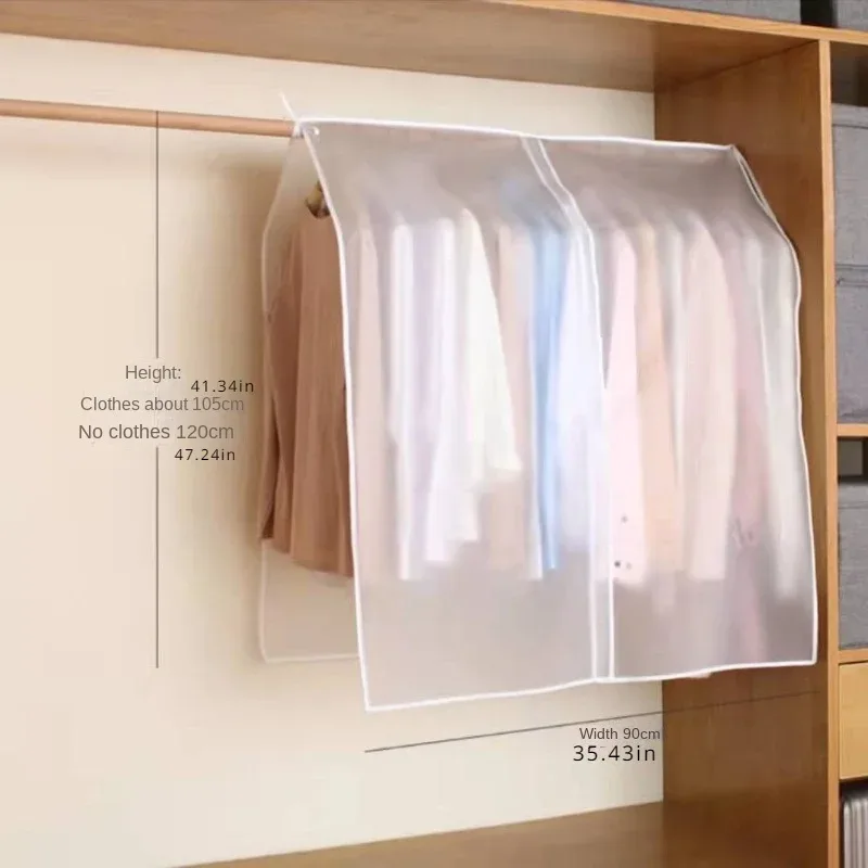 housse anti-poussière semi-transparente pour vêtements - sac à vêtements suspendu pour le rangement des manteaux et des costumes dans le placard