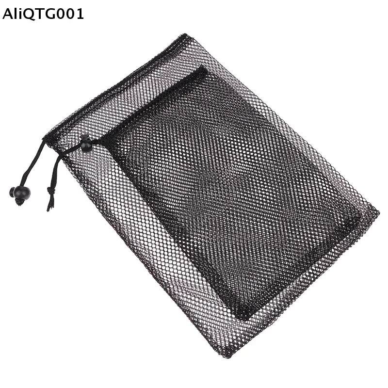 sac à cordon en maille de nylon durable polyvalent noir pour la maison voyage activités de plein air pochette de rangement du linge avec sac de trucs