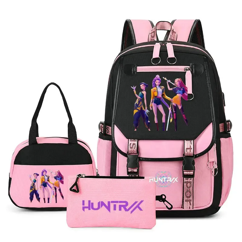 sacs à dos tendance k-pop demon hunters pour adolescentes, sacs à bandoulière, trousse à crayons, ensemble de sacs d'école pour étudiants, sac de voyage mochila