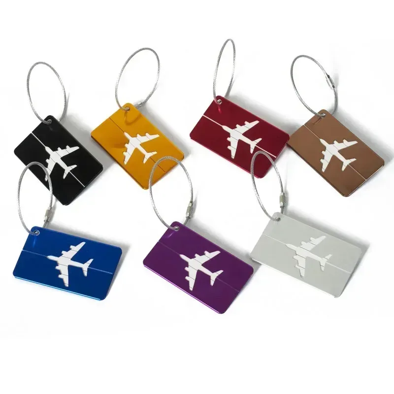 étiquettes de bagage de voyage en métal de mode étiquettes de nom de bagage porte-étiquette d'adresse de valise étiquette de bagage en alliage d'aluminium accessoires de voyage