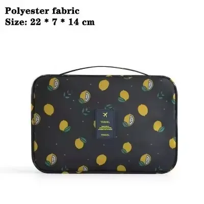 sac de voyage suspendu imperméable pour cosmétiques, imprimé flamant rose et citron, organiseur de maquillage portable, trousse de toilette pour femmes, rangement pour soins de la peau