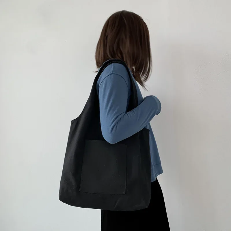 sacs à bandoulière décontractés avec logo personnalisé, sacs de shopping en toile pliables, sacs esthétiques pour femmes, sacs écologiques réutilisables de haute qualité pour femmes