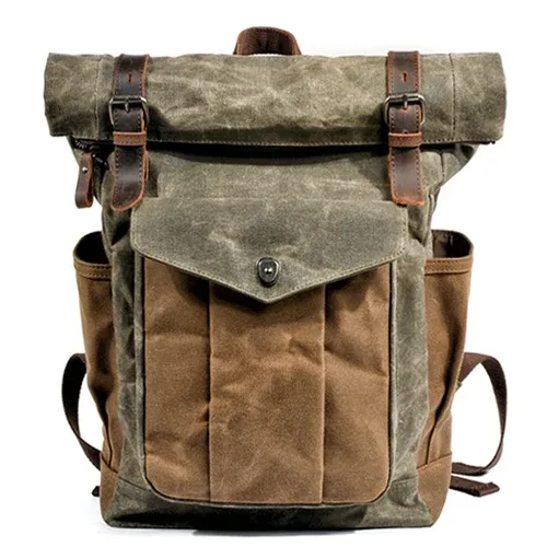 sac à dos en toile pour hommes, loisirs de plein air, simple et pratique, grande capacité, sac d'alpinisme, sac de voyage pour hommes