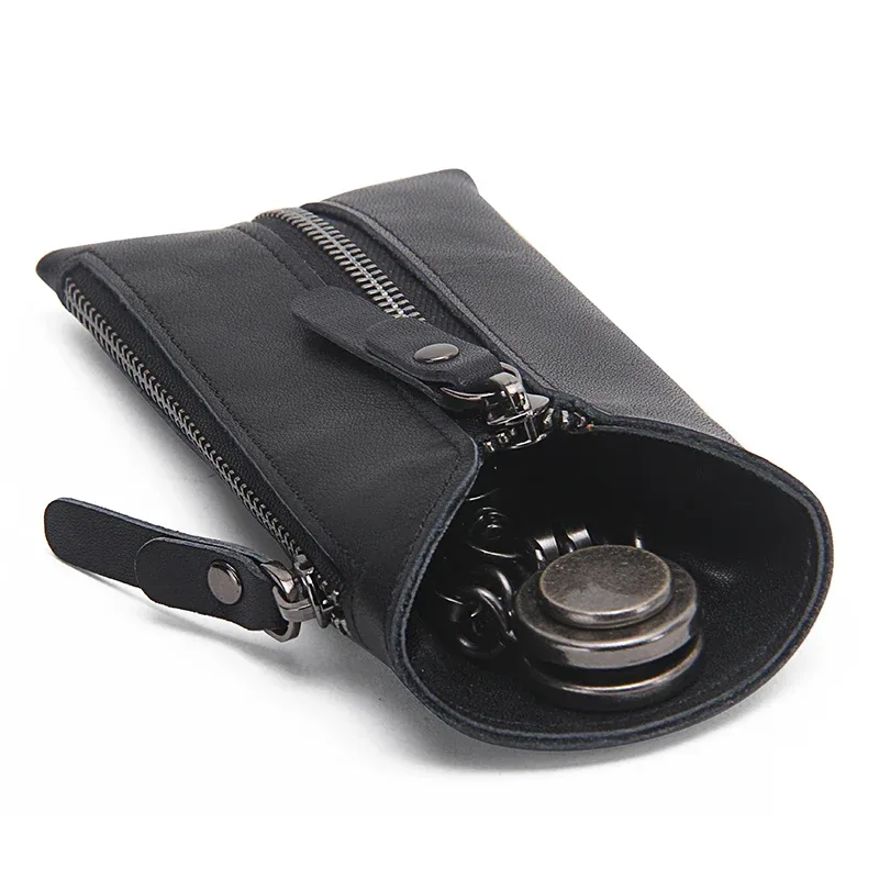 contact's vintage en cuir véritable porte-clés femmes porte-clés couvre fermeture éclair porte-clés sac hommes porte-clés femme de ménage clés organisateur