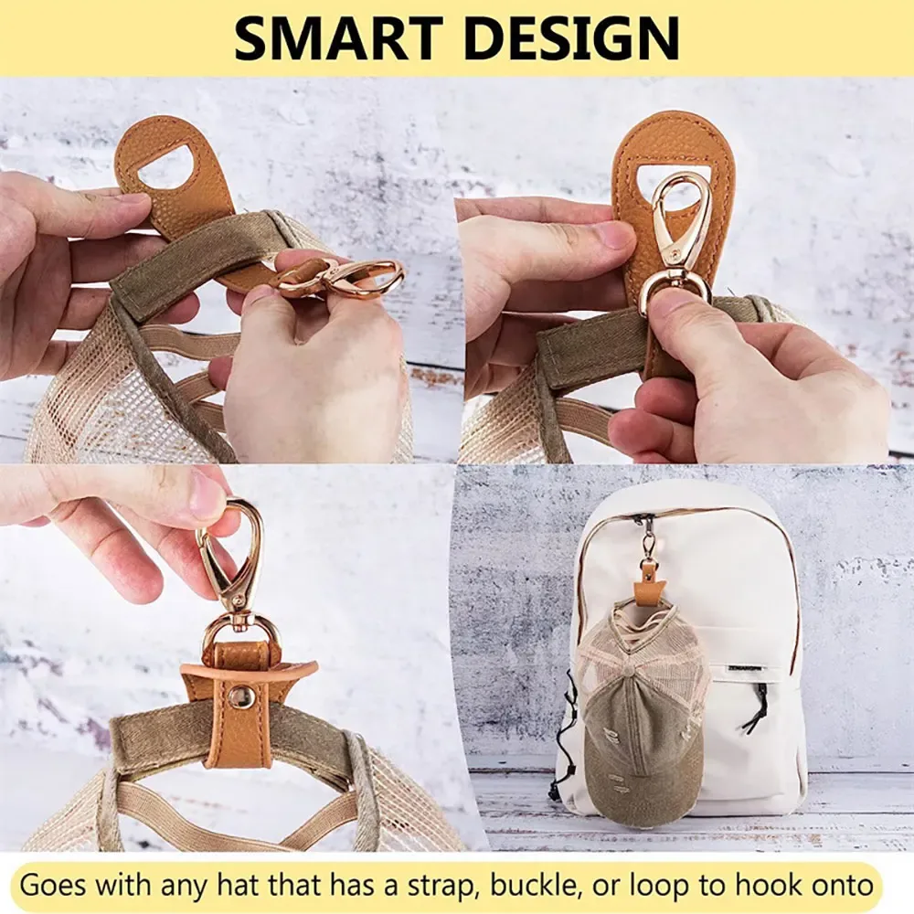 clip de fixation pour chapeau, 1 pièce, pour sac de voyage mains libres, sac à dos, sac à main et équipement de randonnée, sangle de maintien à clipser pour casquettes de baseball, snapback et casquettes à queue de cheval