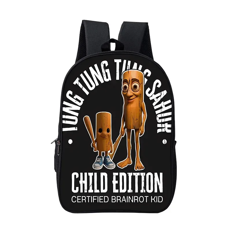 sac à dos scolaire pour garçons et filles, durable et souple, pour livres, motif dessin animé, anime, jeu, style italien brainrot, pour enfants