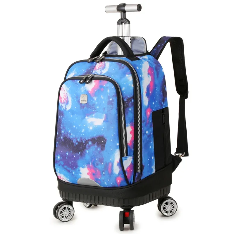 sac à dos roulant avec roulettes, sac à dos pour ordinateur portable de voyage à roulettes pour femmes et hommes, valise à roulettes d'affaires