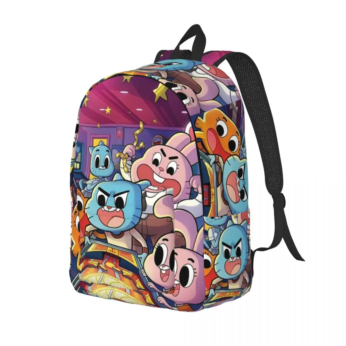 sac à dos classique amazing world of gumballs avec poche pour étudiants, randonnée, voyage, sac à dos pour hommes et femmes, sacs en toile pour ordinateur portable